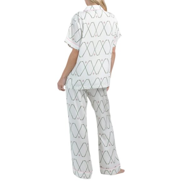 KATIE KIME Green 2pc Birdie Pajama Top And Pants Set - Picture 2 of 3